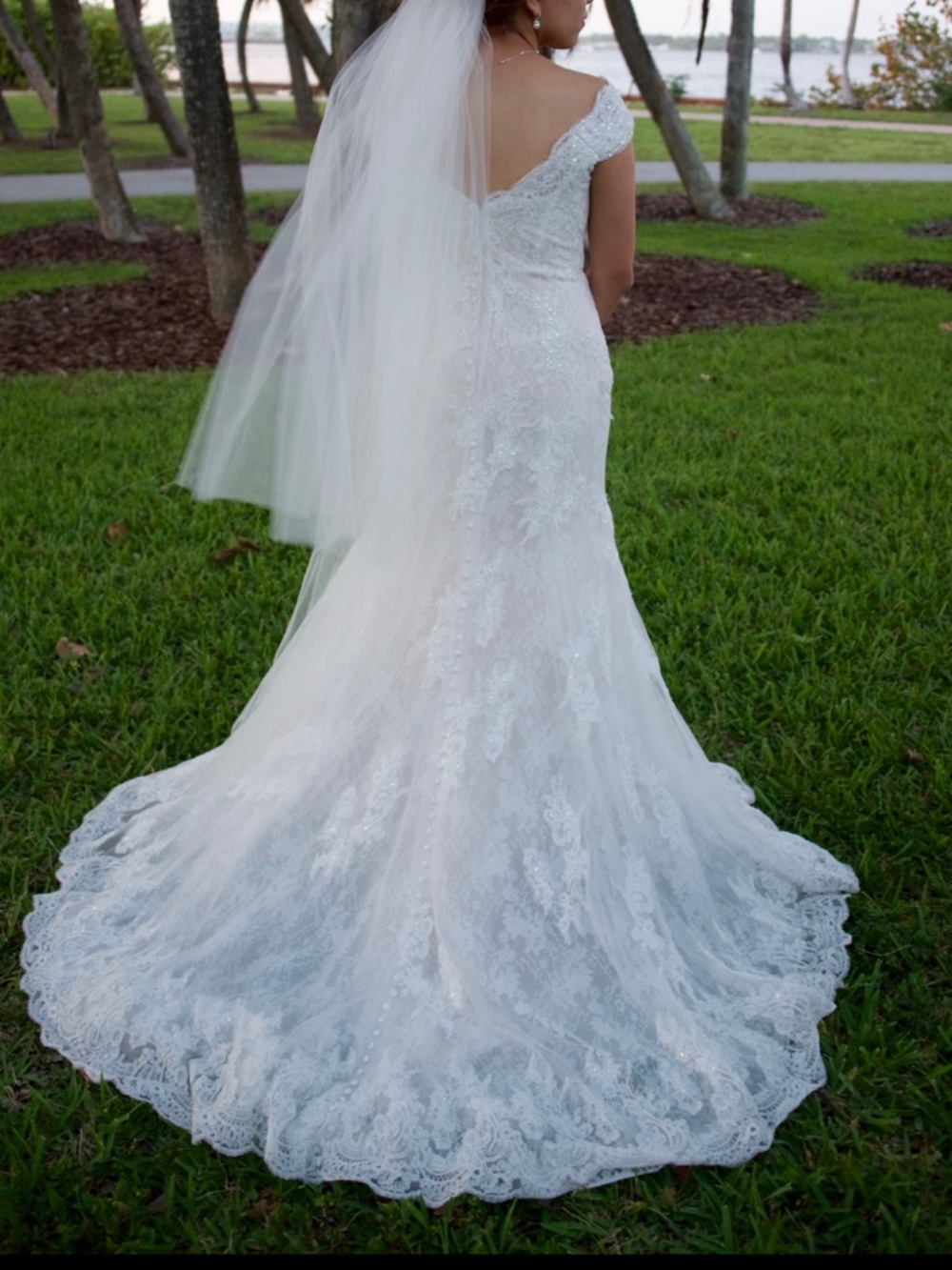 Oleg Cassini Off shoulder Ivory Dress